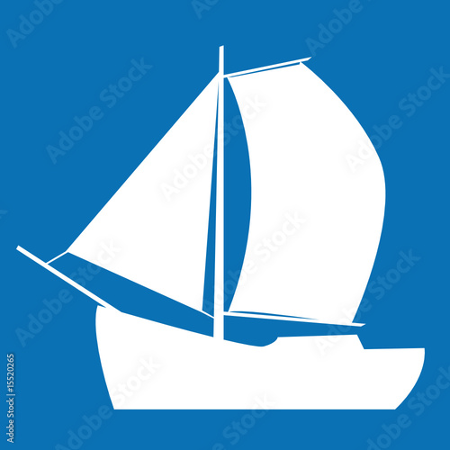 Schiff (weiß auf blau)