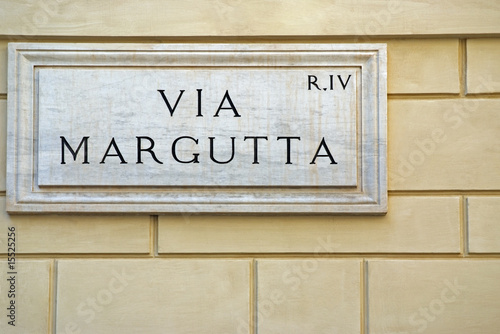 Roma, via Margutta, targa in marmo photo