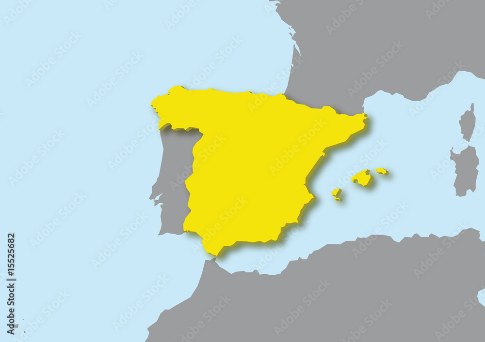 mappa Spagna 3d Stock Illustration Adobe Stock