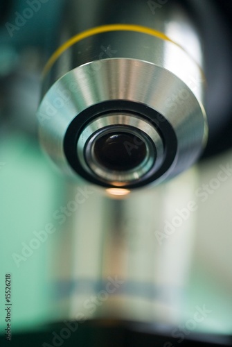 microscope lens with yellow strip