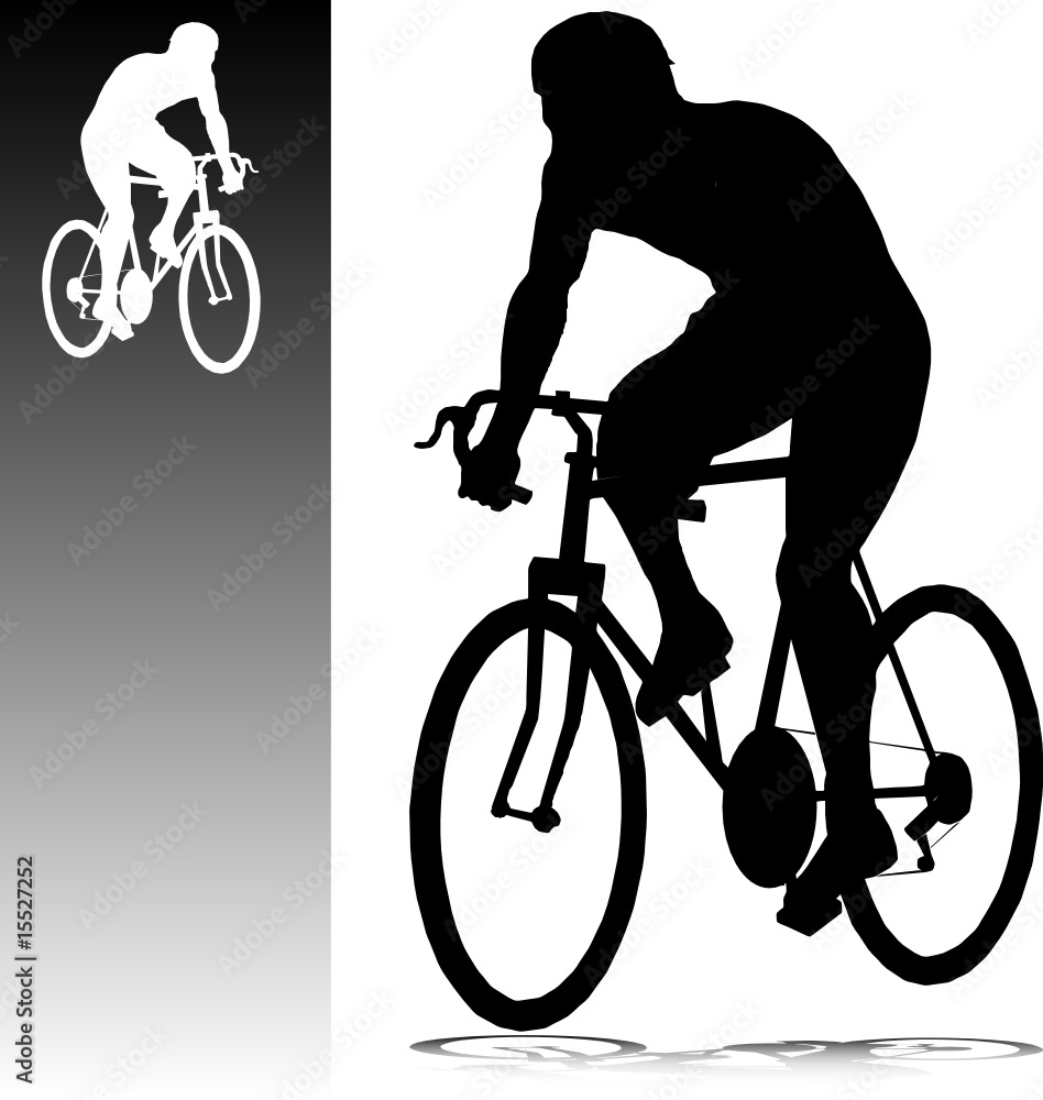 Obraz premium cycling man vector silhouettes