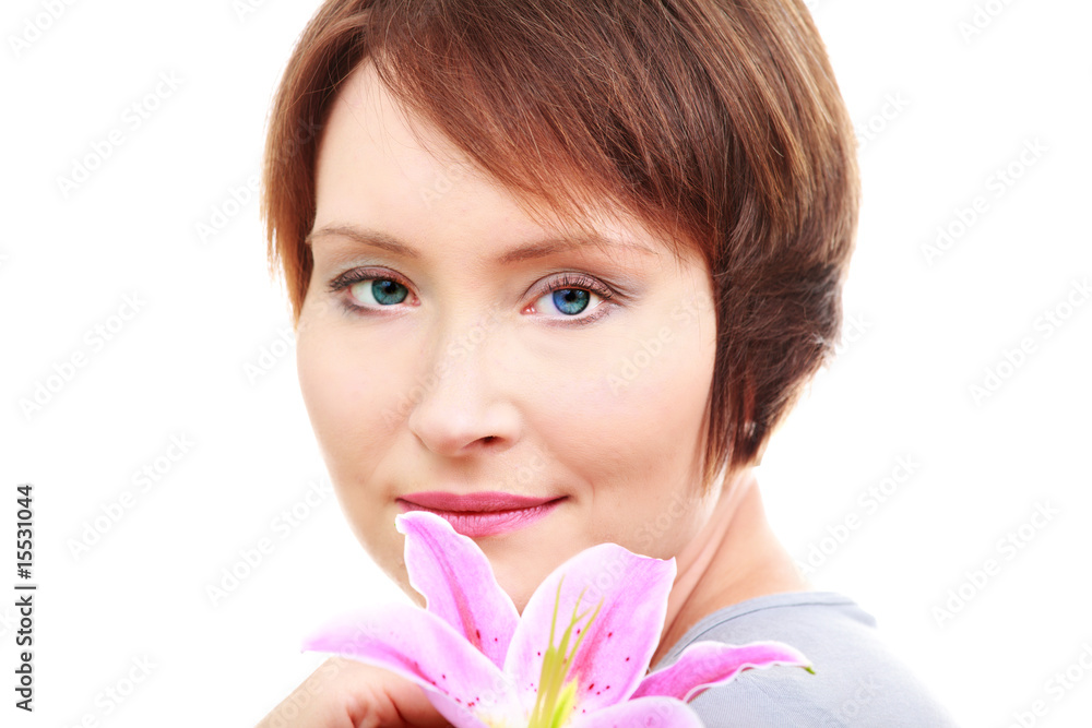 Elegant woman with flower Elegant woman with flower