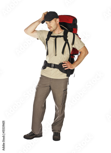 young caucasian backpacker