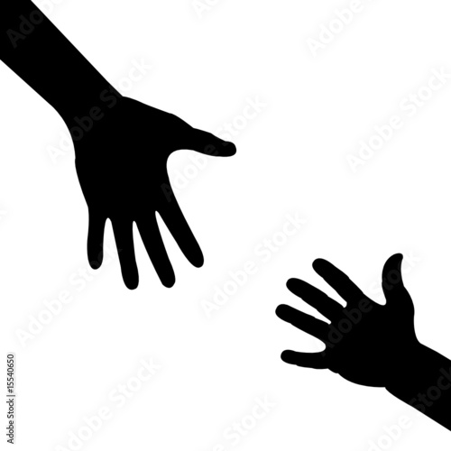 silhouette hand , helping hand