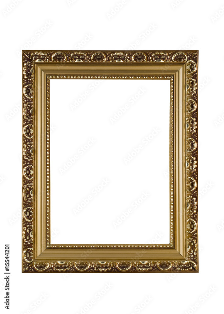 Empty golden frame for picture or portrait Empty golden frame for picture or portrait
