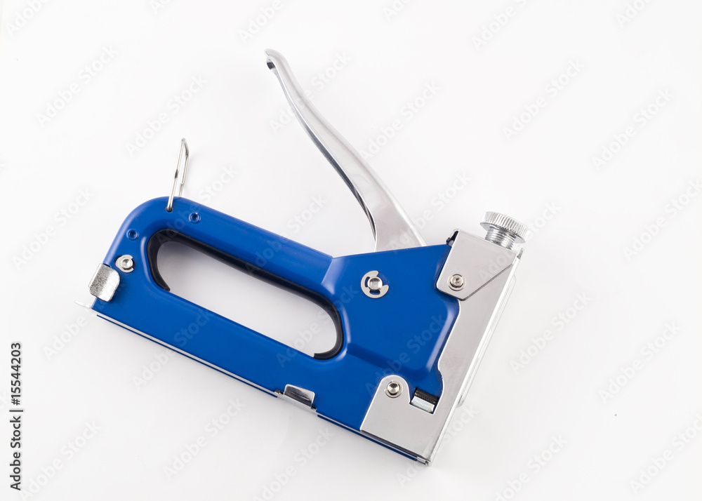 Blue Staple gun isolated over white Blue Staple gun isolated over white
