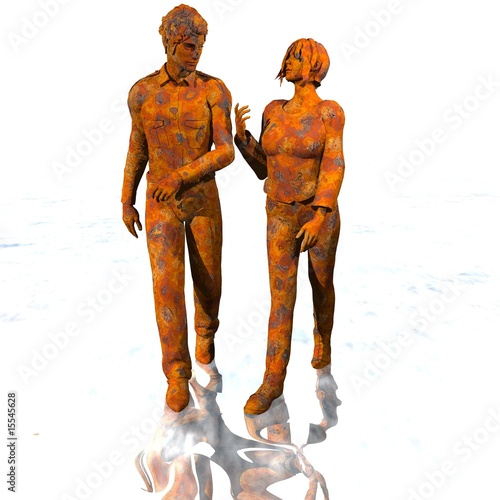 Obraz na plátně Paar im Gespräch