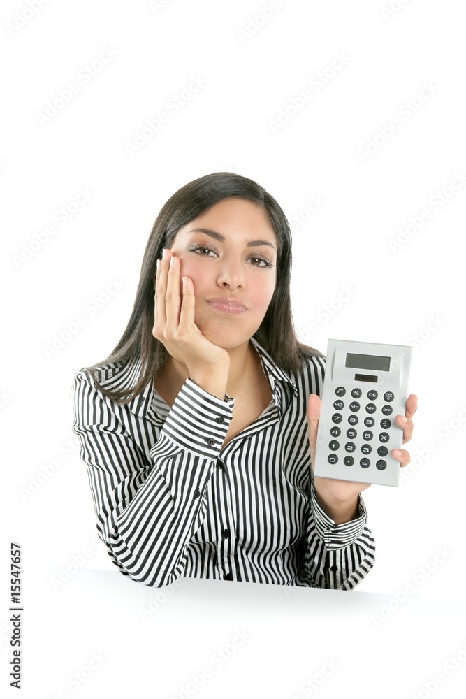 Beautiful brunette businesswoman sad about stats Beautiful brunette businesswoman sad about stats