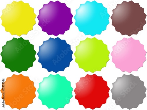 ensemble d'étiquettes en couleurs