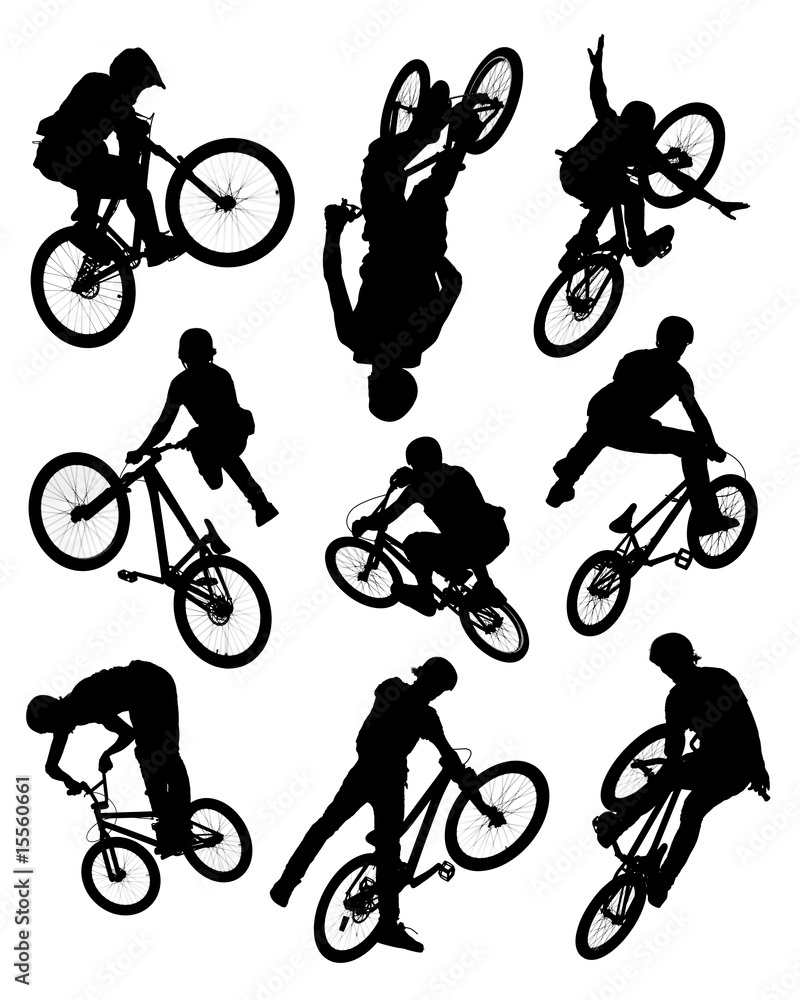 Obraz premium Bike stunt silhouettes