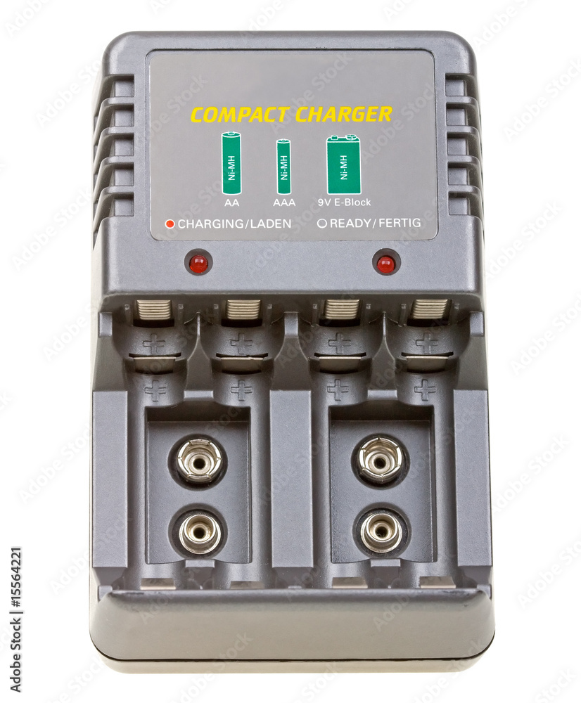 Battery charger isolated on white background
