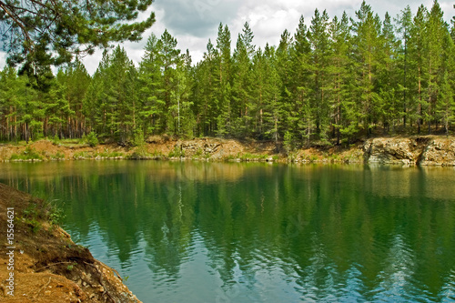 Summer landscape. Ural mountains river