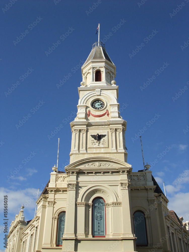 Town Hall building in fremantle against blue sky