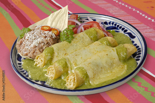 Green Sauce Enchiladas w/clipping path photo