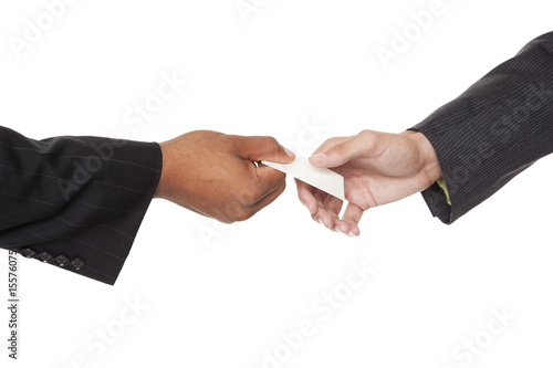 businesspeople - business card exchange photo