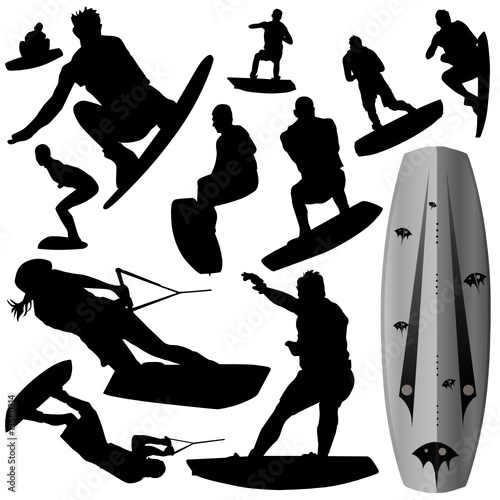 wake boarding vector