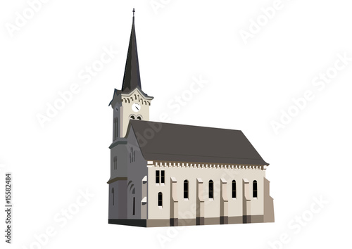 Eglise en 3D, vecteur