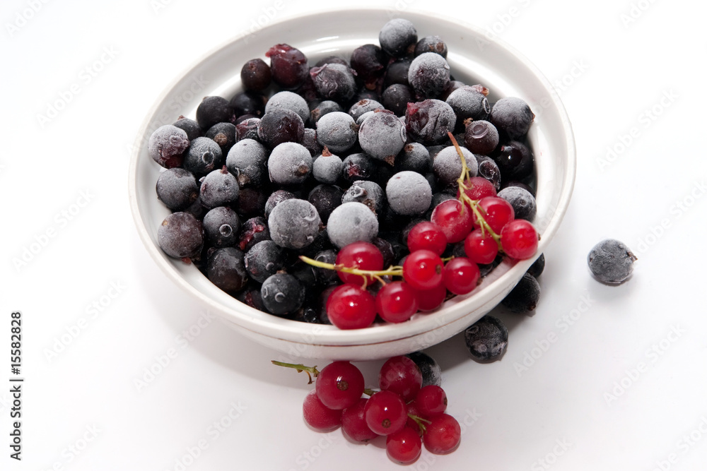 Frozen red and black currants Frozen red and black currants