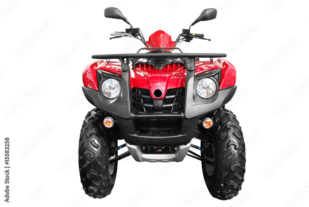 Fototapeta premium front view of atv quad-bike isolated