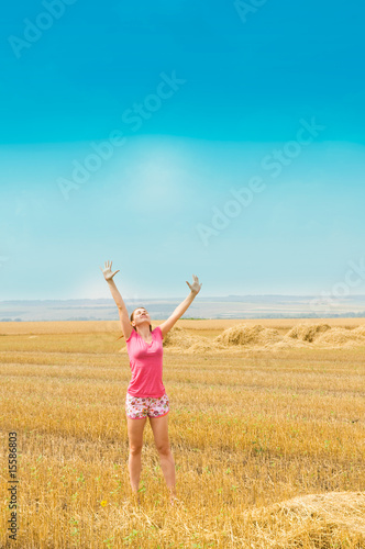 rural girl in hay. © mashe