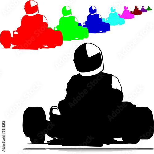 karting sport vector silhouettes