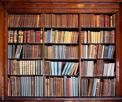 Fototapete altes Bücherregal der Bibliothek - Nikkel-Art.de