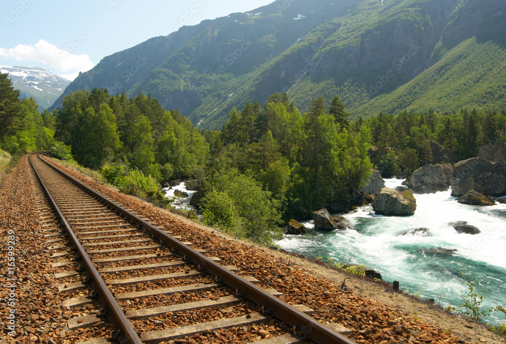 Fototapeta premium Railway in the mountains