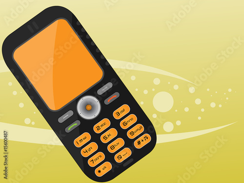 Orange black cell phone