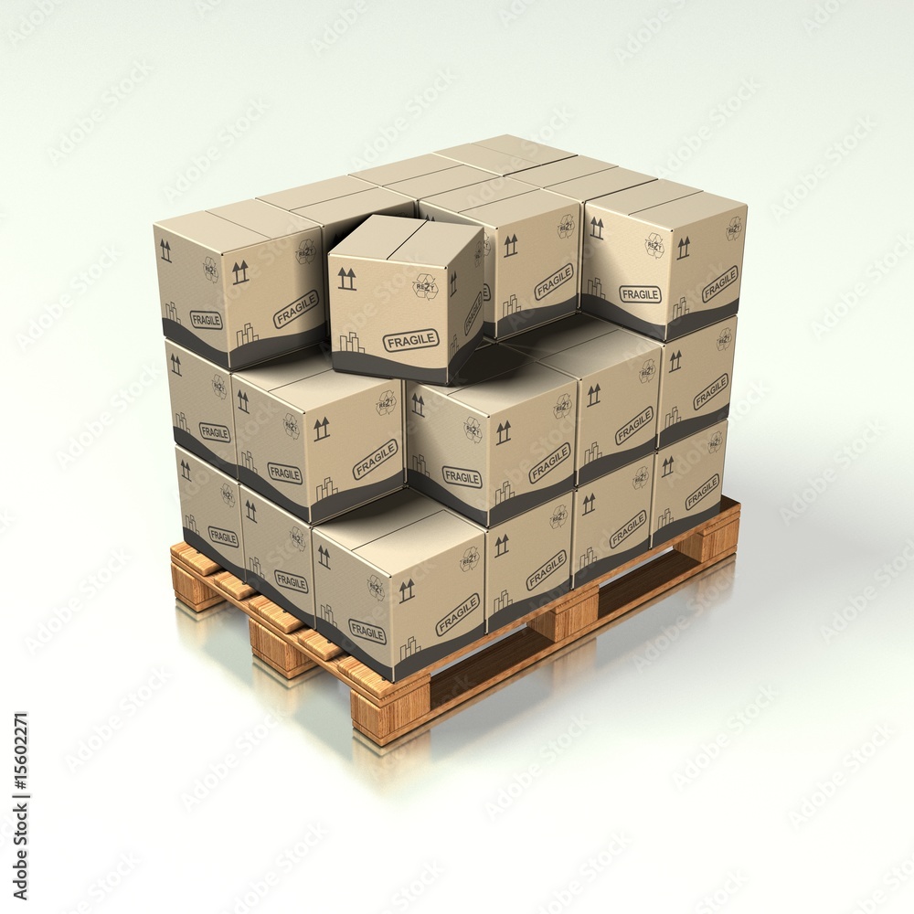 Europalette mit Kartons 04 - Logistik Europalette mit Kartons 04 - Logistik