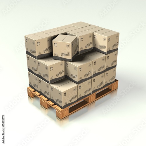 Wallpaper Mural Europalette mit Kartons 04 - Logistik Torontodigital.ca