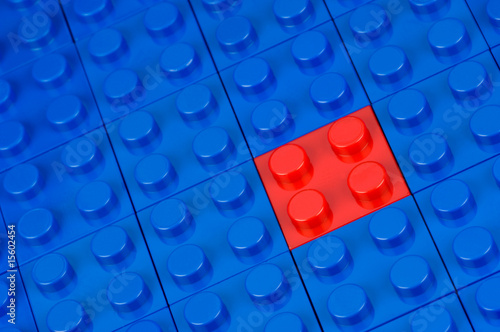 Noppen-Bauklötze rot und blau photo