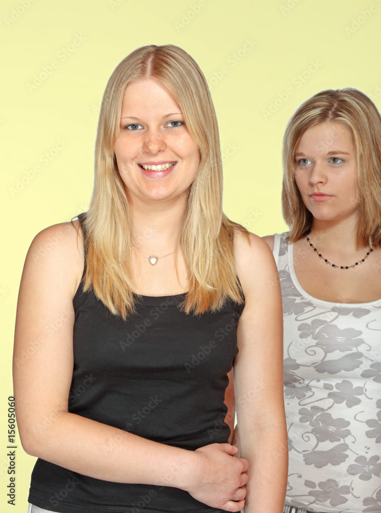 Young ladies one after another Young ladies one after another
