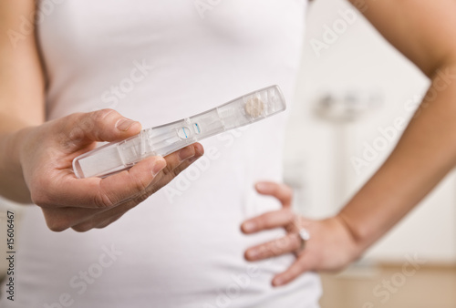 Woman with Pregnancy test