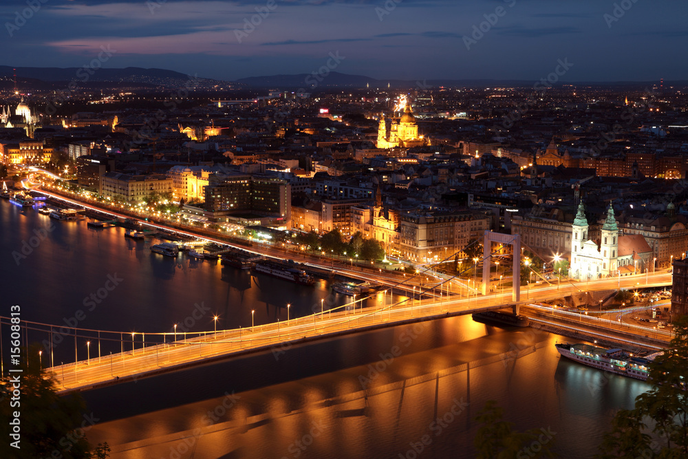 A panorama photo of Budapest, Hungary.