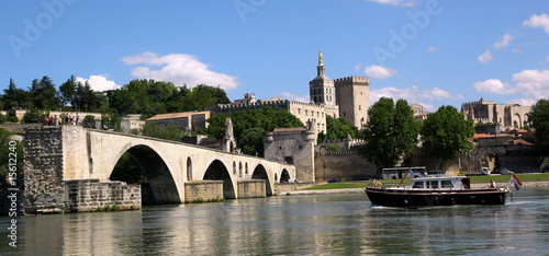 Vue d'Avignon au bord du Rhône