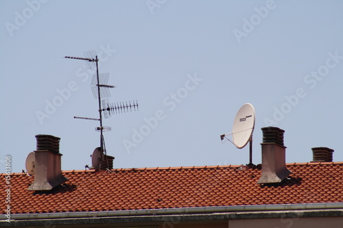 Antenas en el tejado.