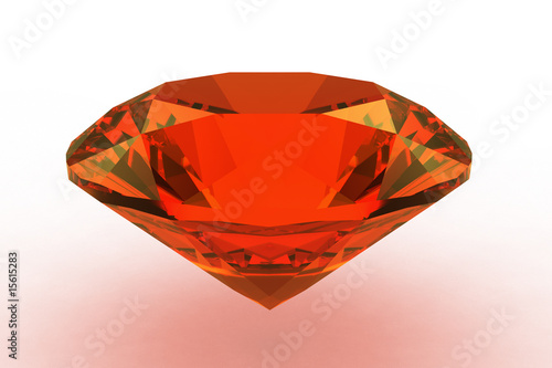 Orange round sapphire gemstone