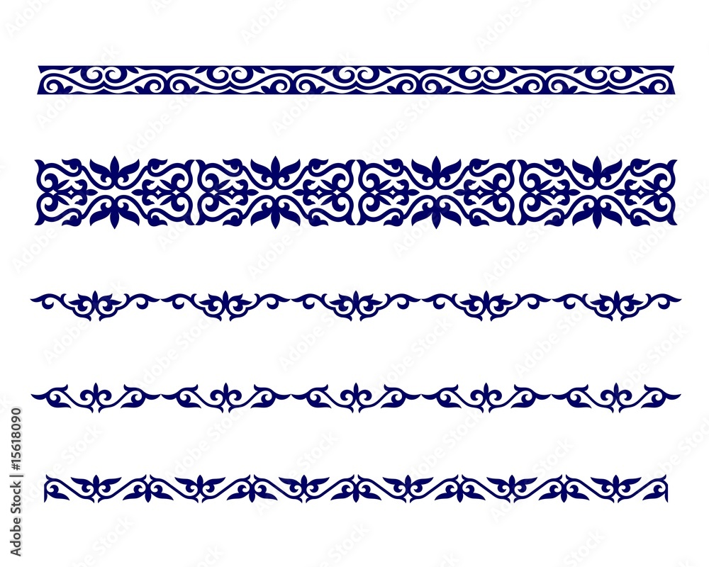 Arabic Pattern, Eastern Style Nomad Borders, Design Elements