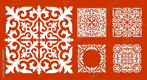 Arabic, Eastern Style, Nomadic Square Pattern, Design Element