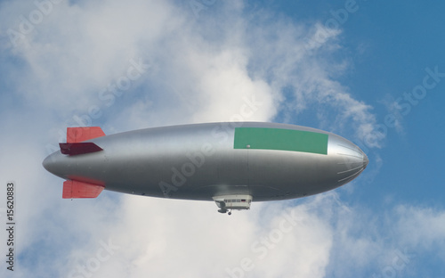 zeppelin against clouds, free copy space