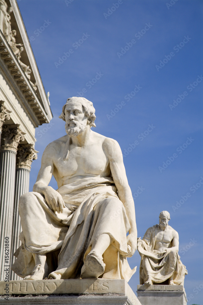 Fototapeta premium Vienna - statue of philospher thucydides for parliament