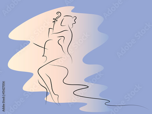 Woman plaing the contrabass