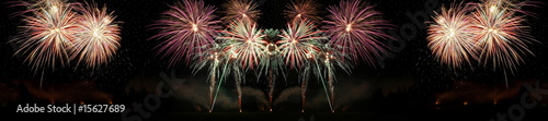 Bannière, feux d'artifices