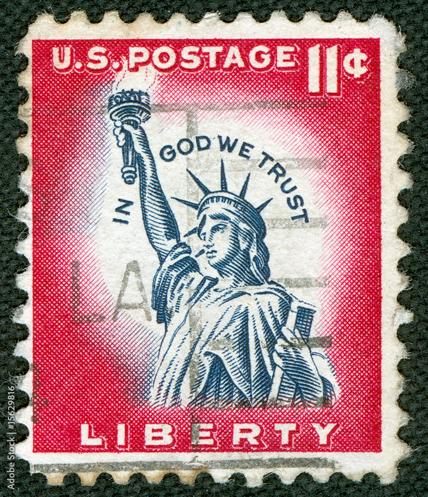 Statue of Liberty on US vintage postmark