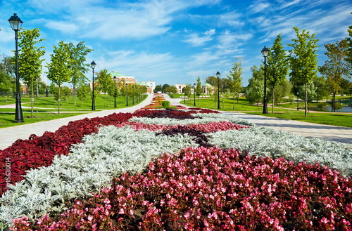 Flower bed in formal garden