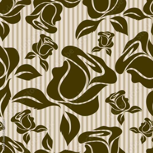 Seamless vintage floral pattern with roses