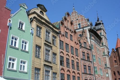 Facade of houses in Gdansk Poland
