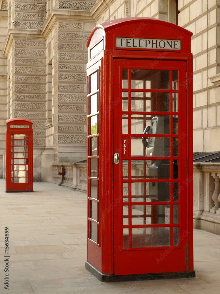 Red Phone Box on a London Street Red Phone Box on a London Street