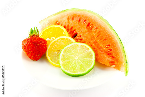 Fototapeta Naklejka Na Ścianę i Meble -  Citrus Fruit with Strawberry and Melon