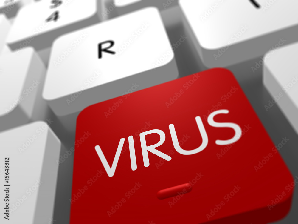 Fototapeta premium virus keyboard